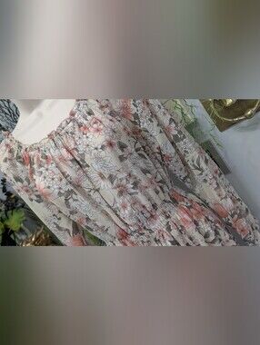 Kate & Lily Farmhouse Floral Ruffle Rouched Dress sz8/SM-MD